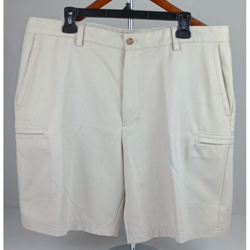 Izod Men's Size 38 Light Tan Golf Sports Classic Casual Button Up Zipper Shorts